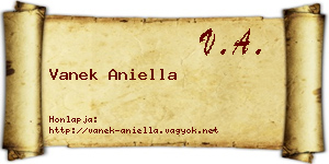 Vanek Aniella névjegykártya
